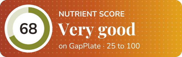 Nutrient score of Purple/Red Cabbage and Peas Curry in Canola Oil by Surinder