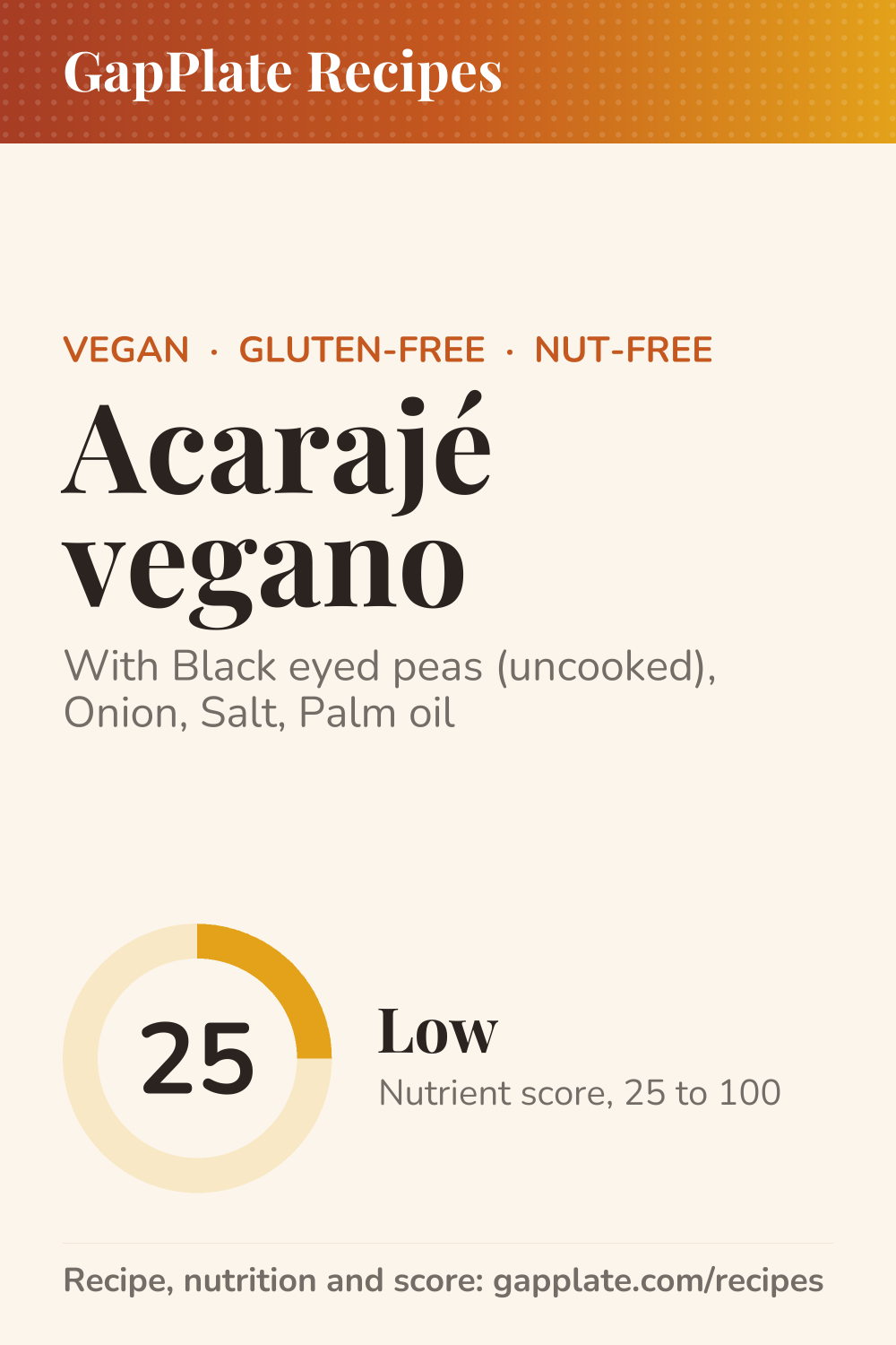 Pin of Acarajé vegano recipe