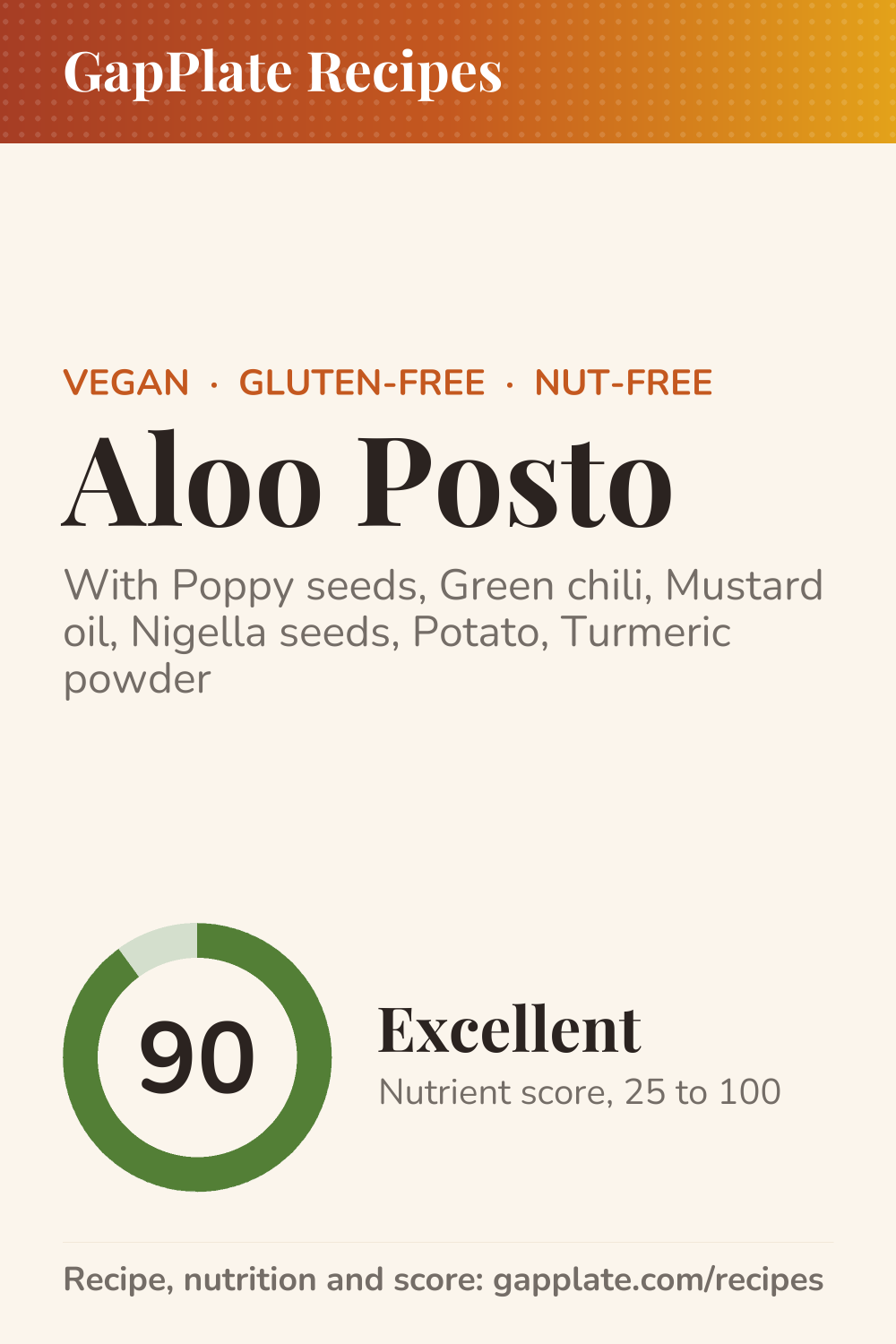 Pin of Aloo Posto recipe