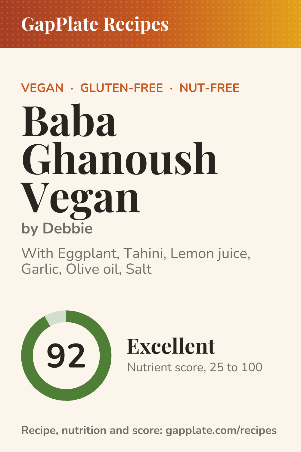 Pin of Baba Ghanoush Vegan by Debbie