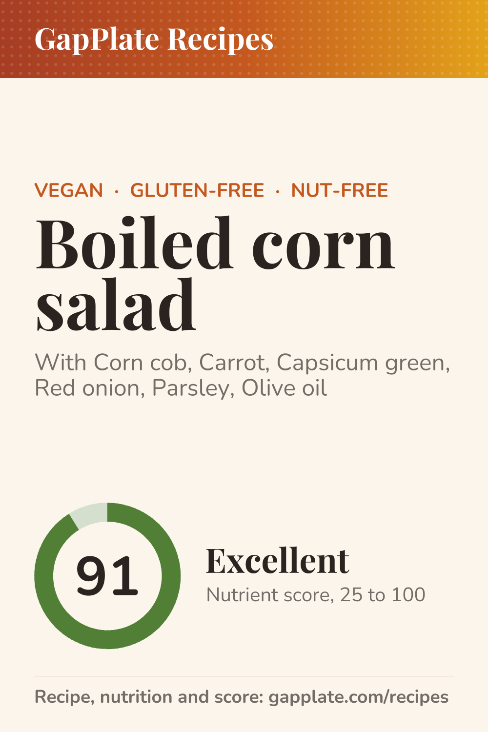 Pin of Boiled corn salad recipe