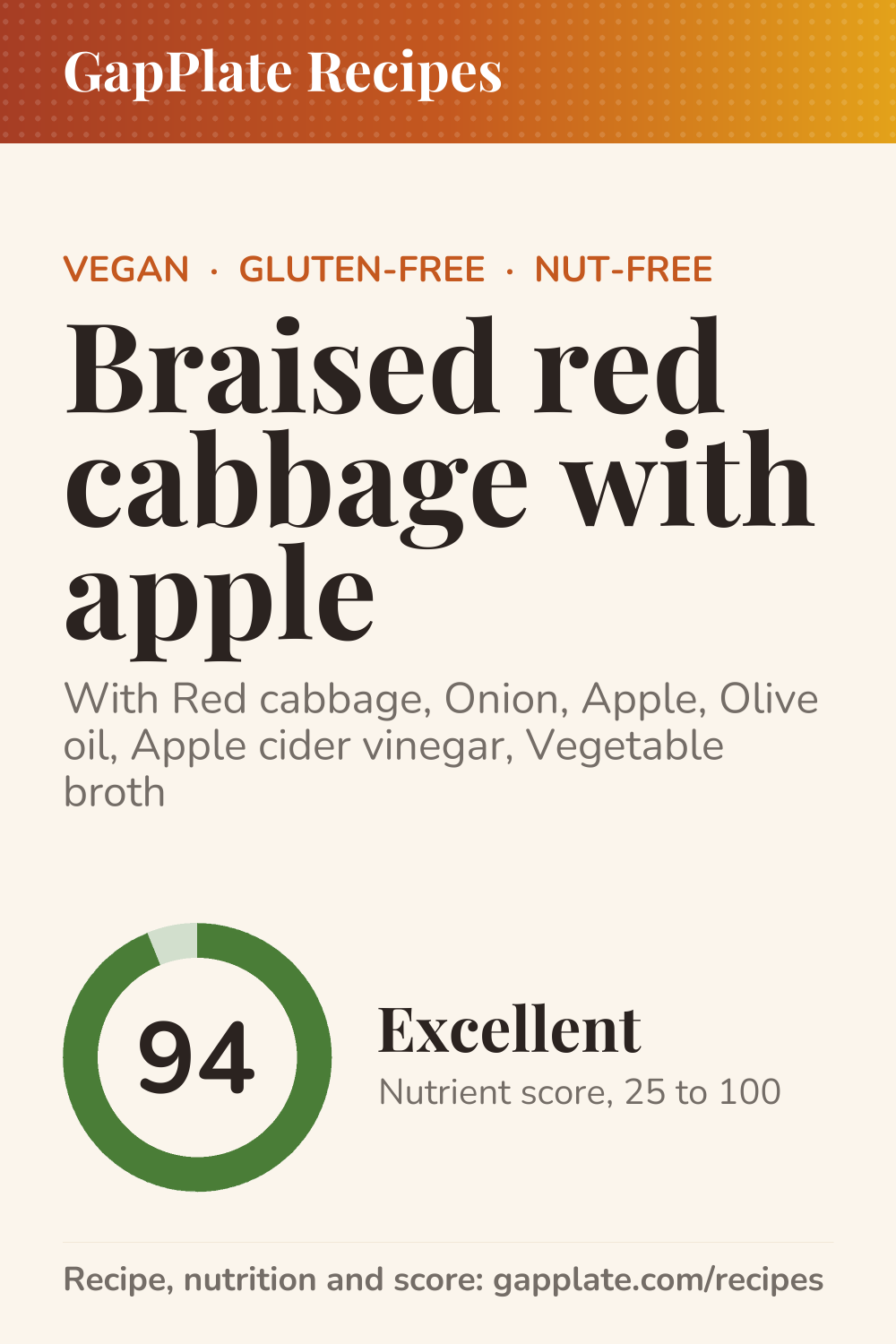 Pin of Braised red cabbage with apple recipe