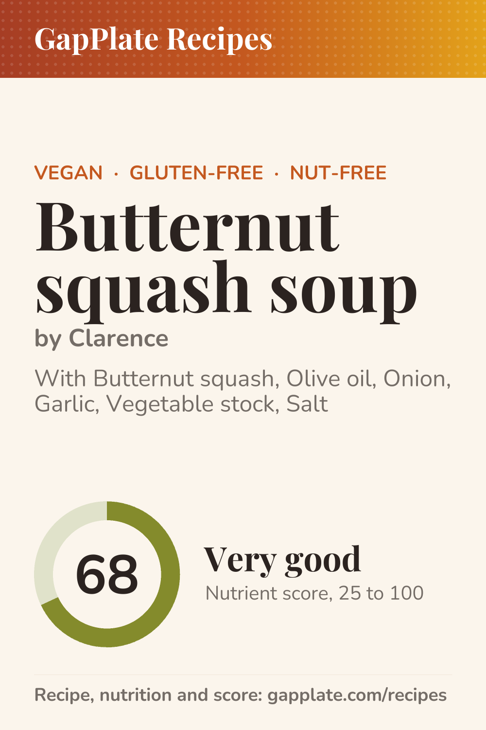 Pin of Butternut squash soup by Clarence