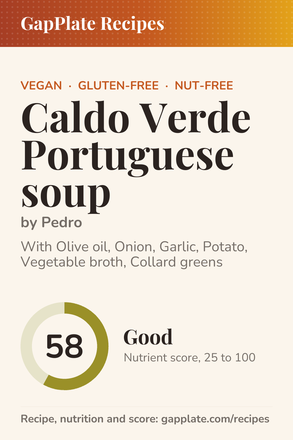 Pin of Caldo Verde Portuguese soup by Pedro