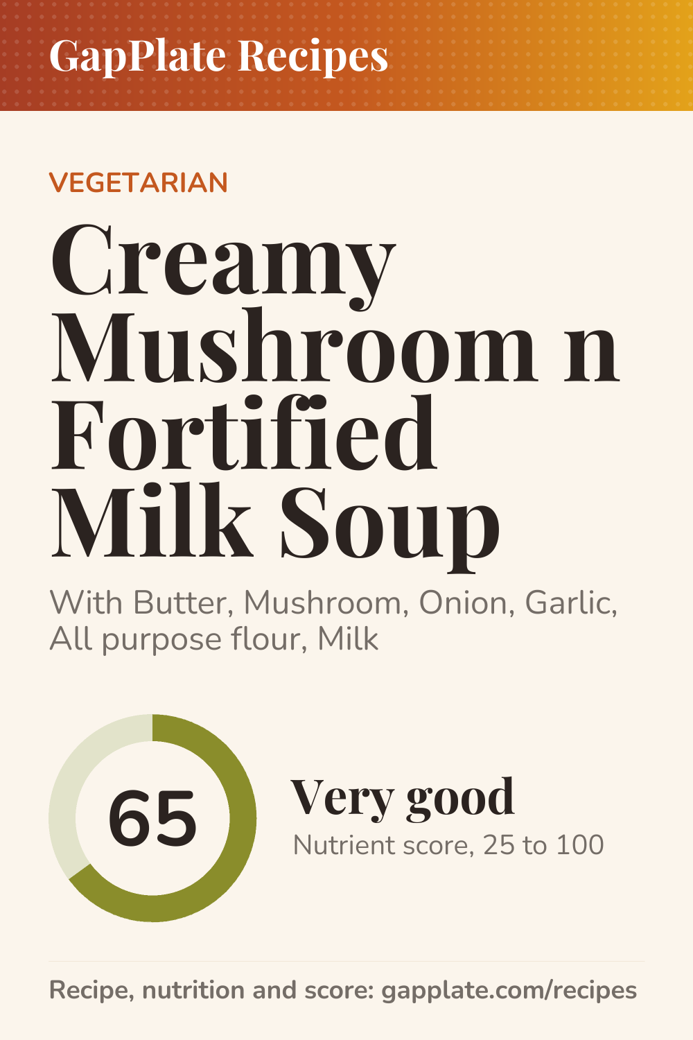 Pin of Creamy Mushroom n Fortified Milk Soup recipe
