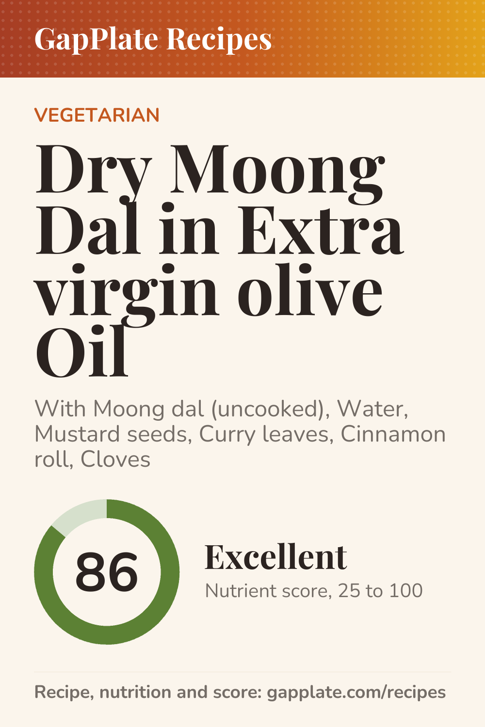 Pin of Dry Moong Dal in Extra virgin olive Oil recipe