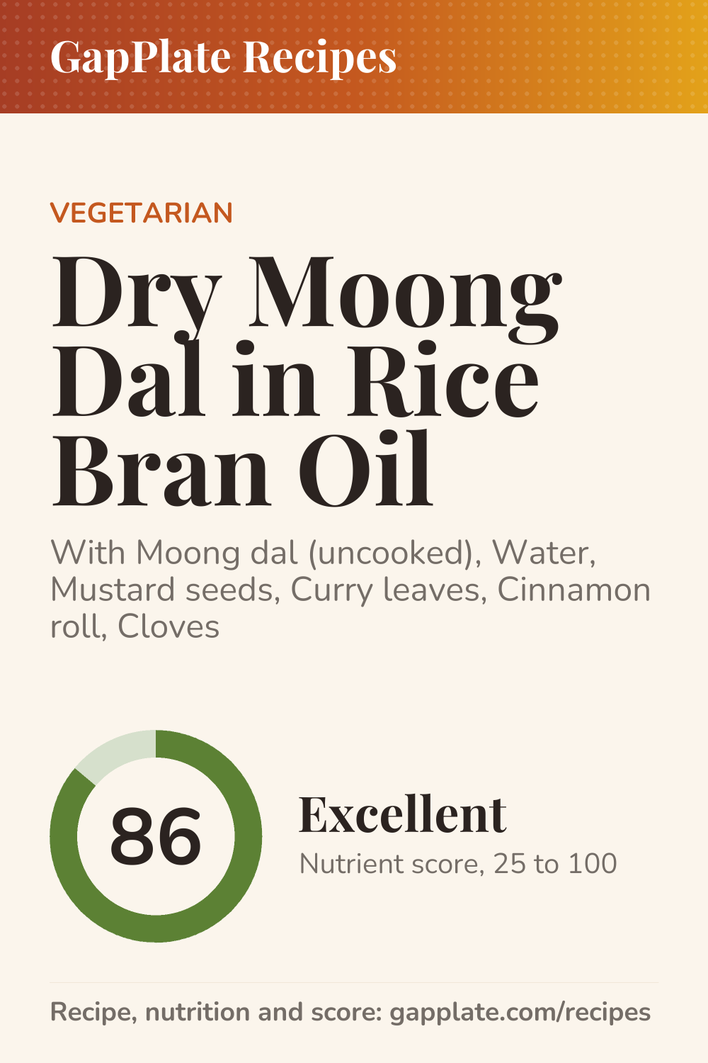 Pin of Dry Moong Dal in Rice Bran Oil recipe