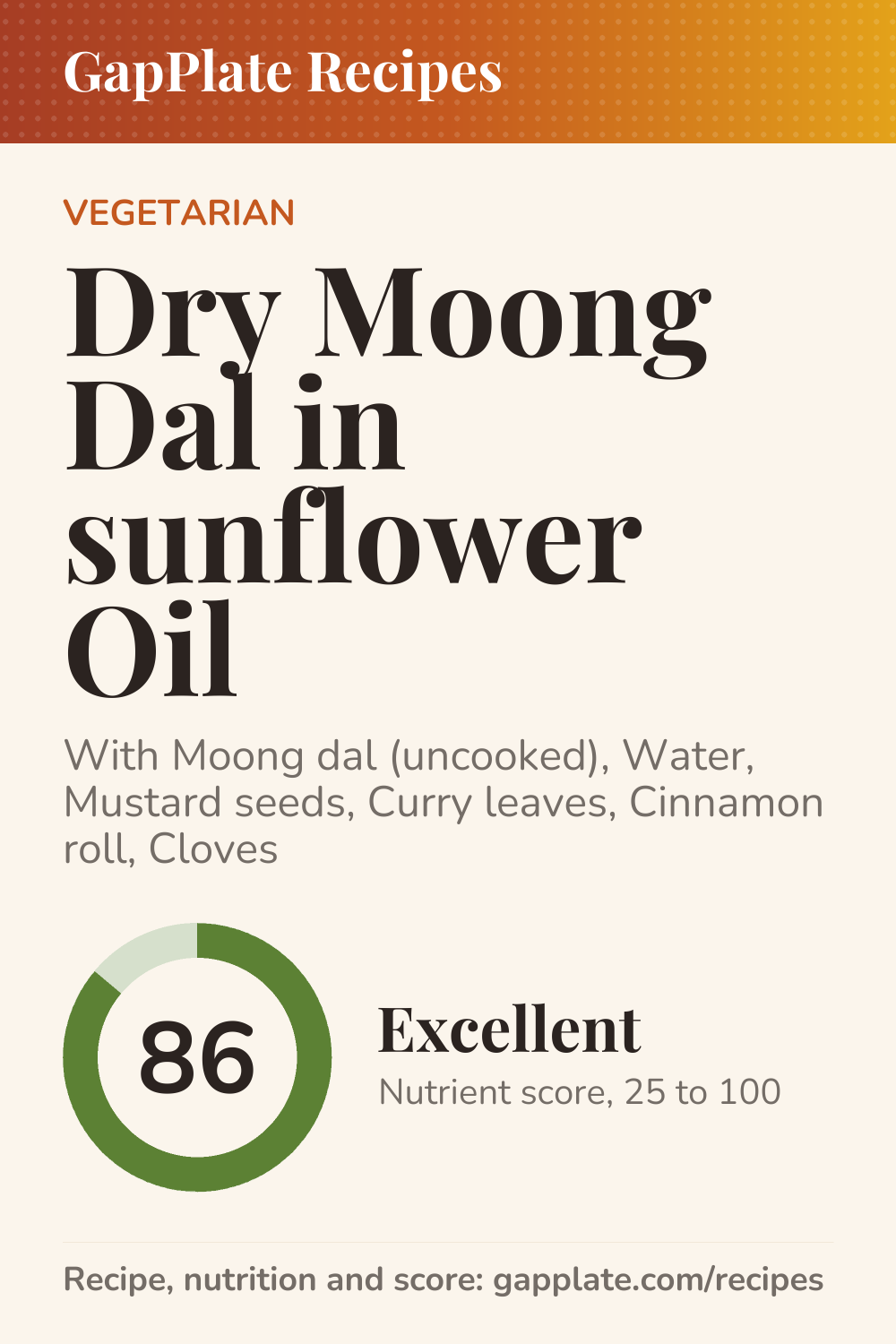 Pin of Dry Moong Dal in sunflower Oil recipe