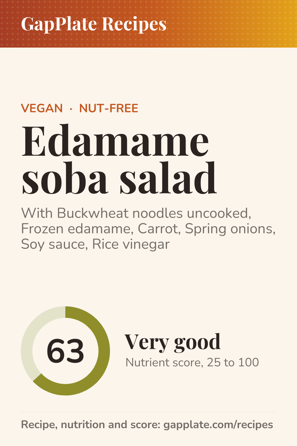 Pin of Edamame soba salad recipe