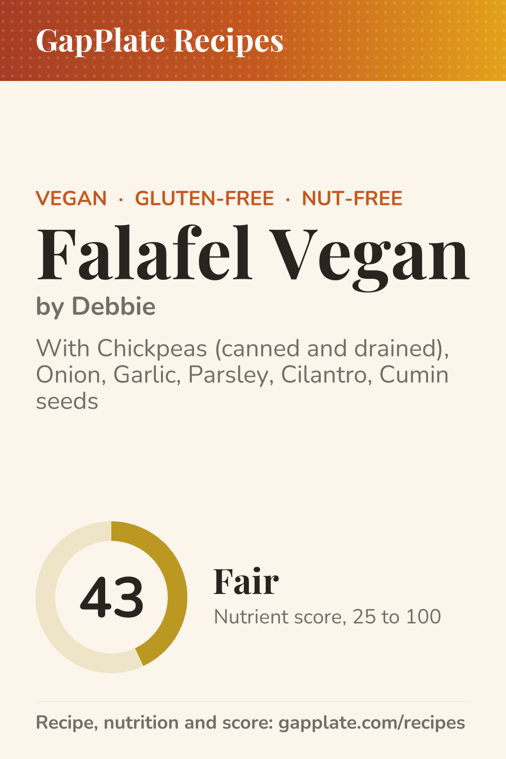 Pin of Falafel Vegan by Debbie