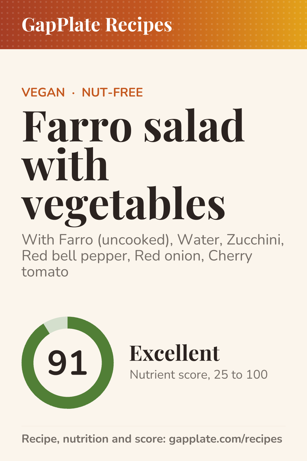 Pin of Farro salad with vegetables recipe