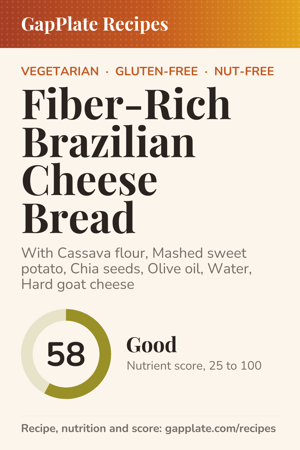 Pin of Fiber-Rich Brazilian Cheese Bread recipe
