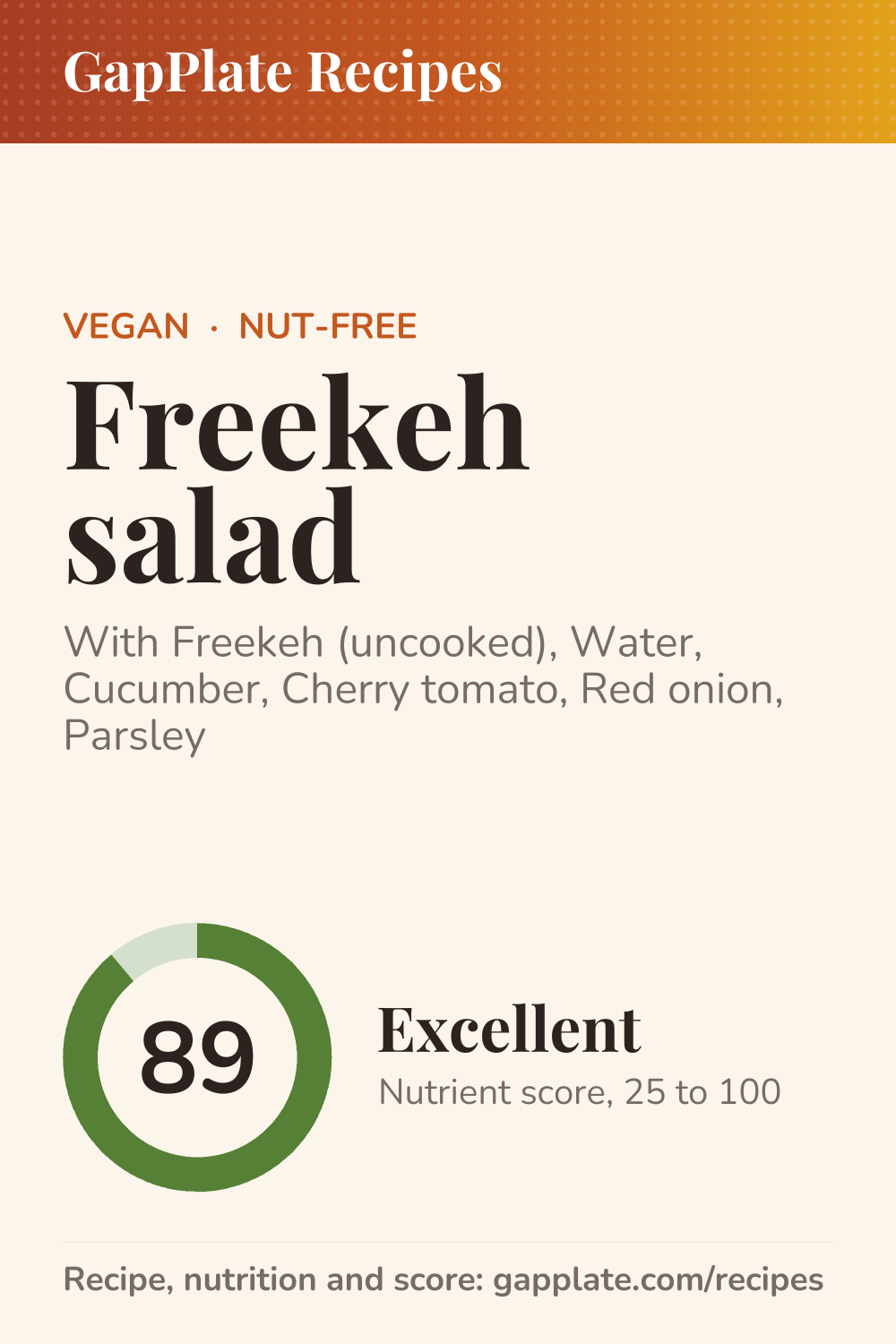 Pin of Freekeh salad recipe