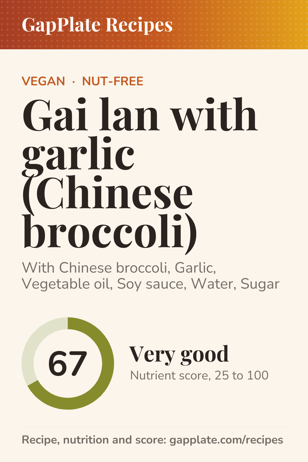 Pin of Gai lan with garlic (Chinese broccoli) recipe
