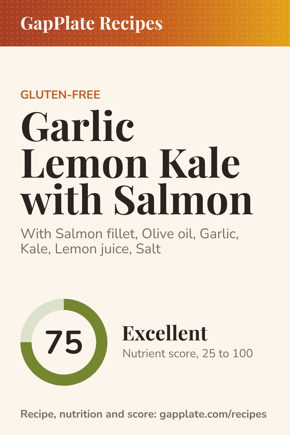 Pin of Garlic Lemon Kale with Salmon recipe
