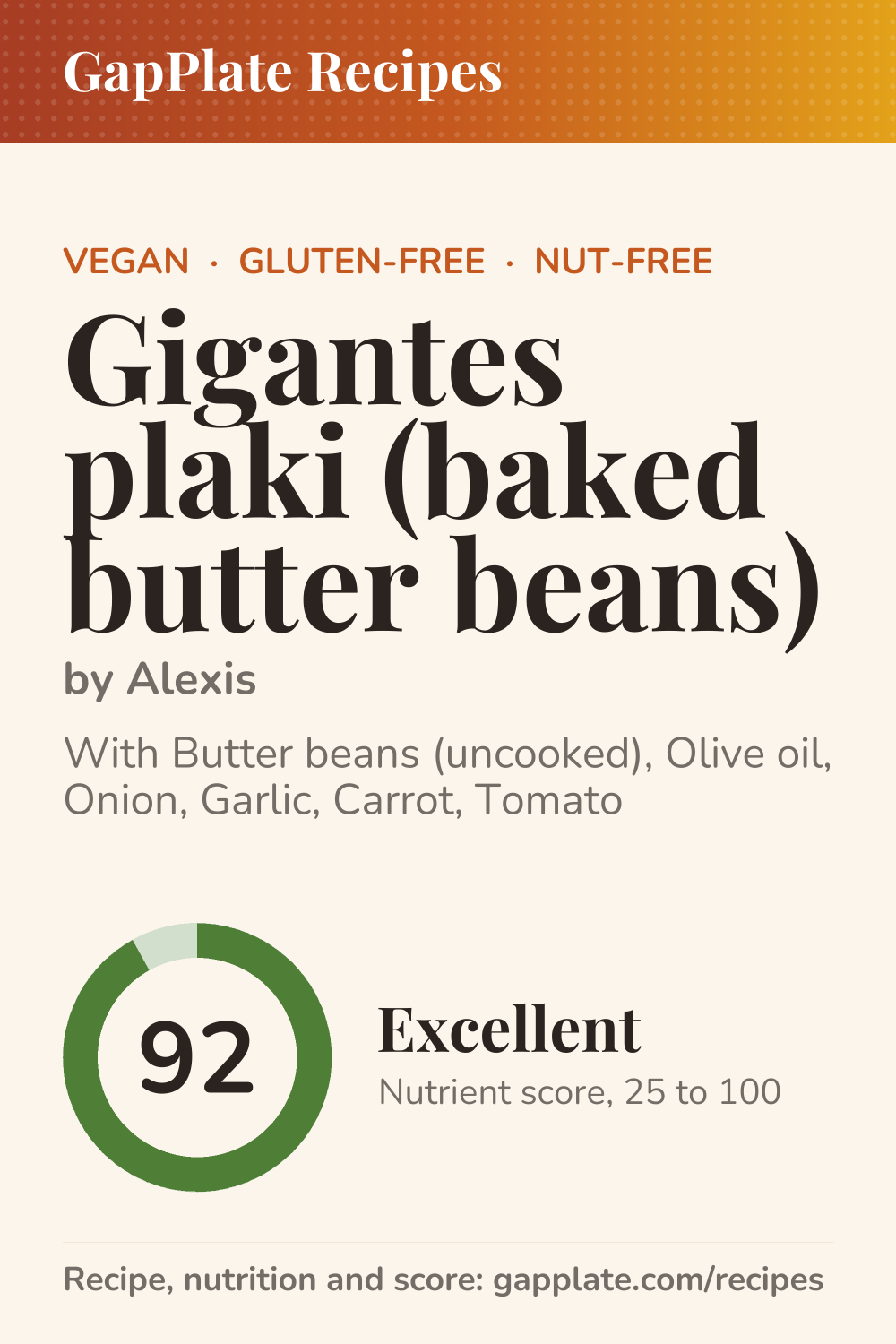 Pin of Gigantes plaki (baked butter beans) by Alexis