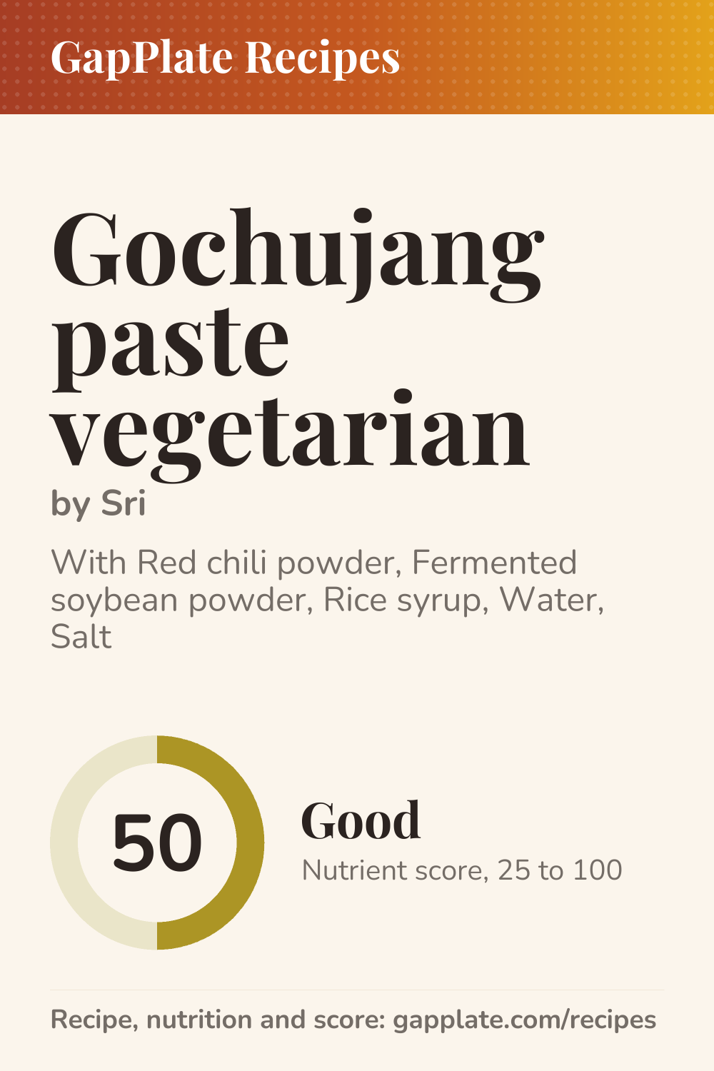 Pin of Gochujang paste vegetarian by Sri