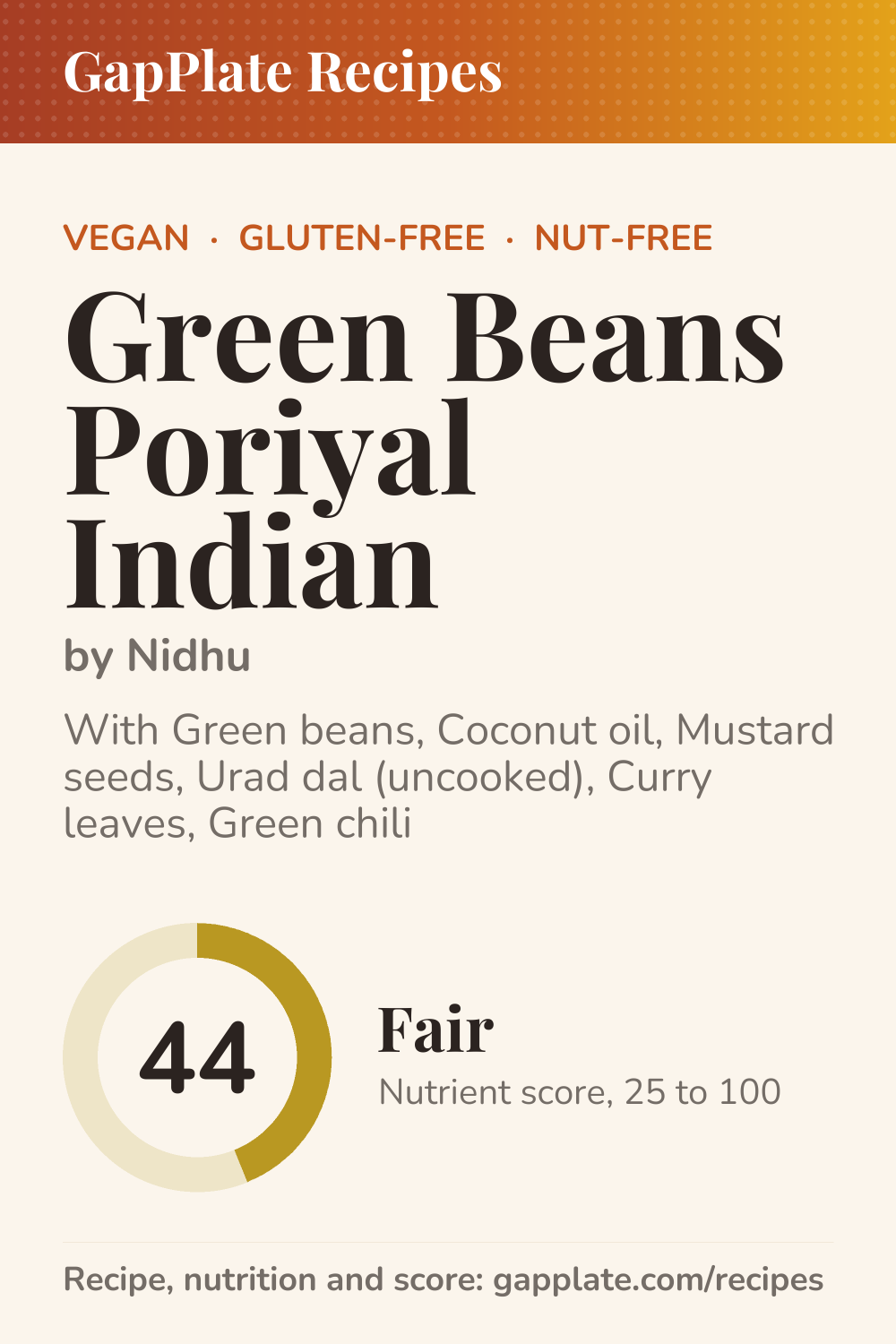 Pin of Green Beans Poriyal Indian by Nidhu