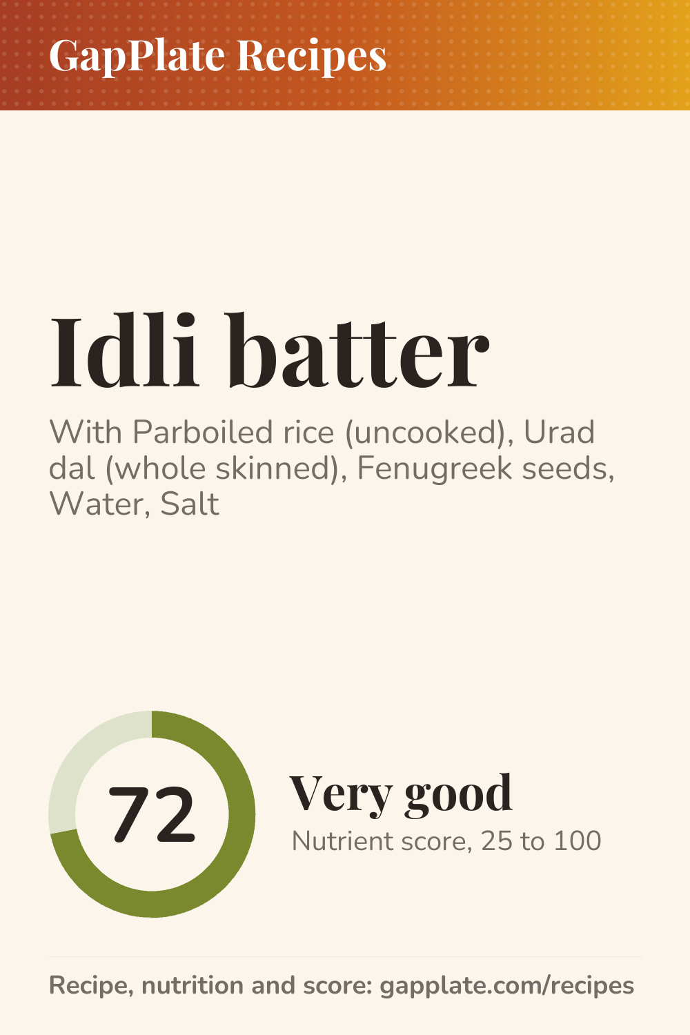 Pin of Idli batter recipe