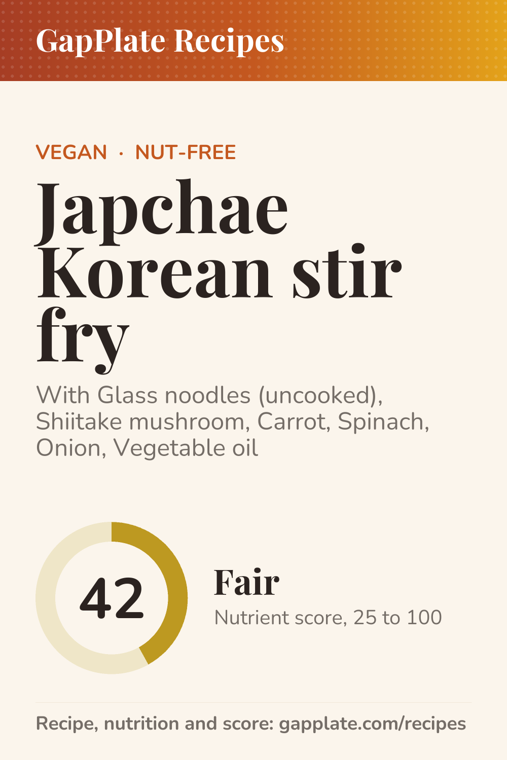 Pin of Japchae Korean stir fry recipe