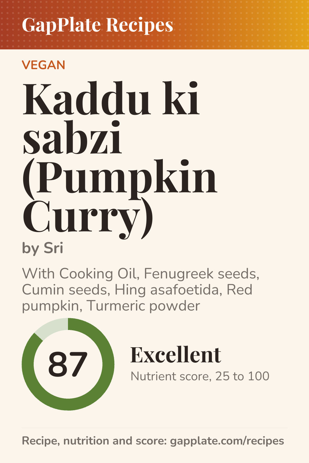 Pin of Kaddu ki sabzi (Pumpkin Curry) by Sri