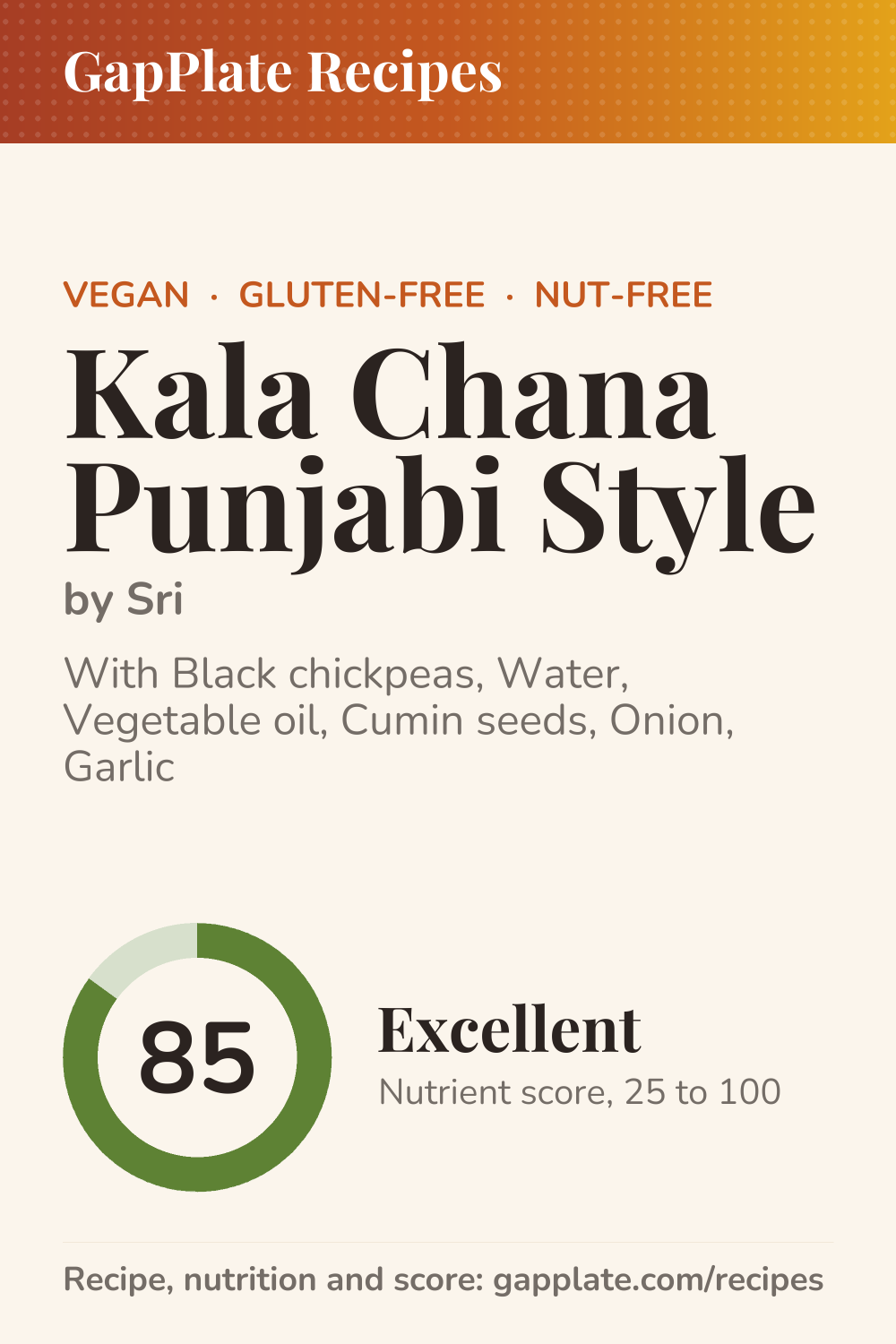 Pin of Kala Chana Punjabi Style by Sri