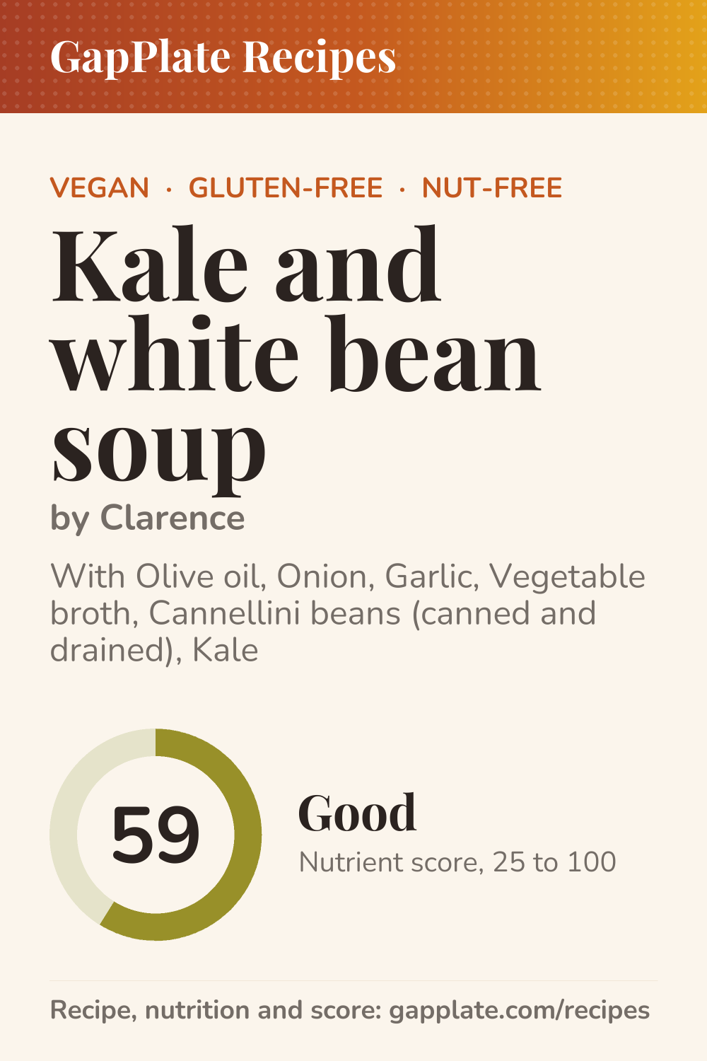 Pin of Kale and white bean soup by Clarence