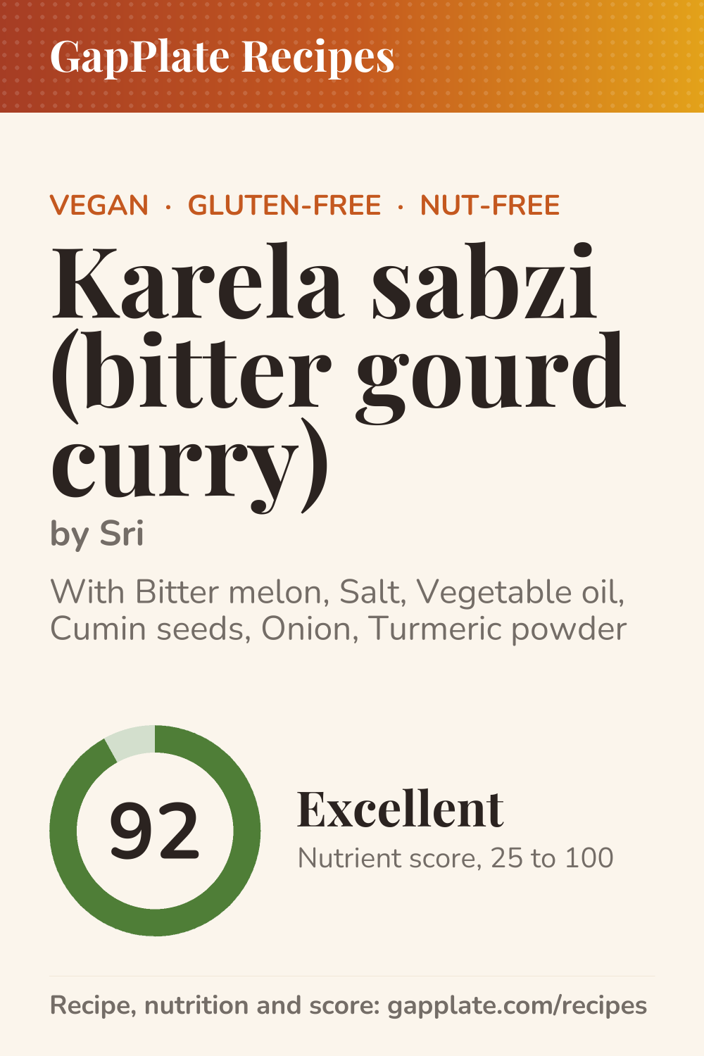 Pin of Karela sabzi (bitter gourd curry) by Sri