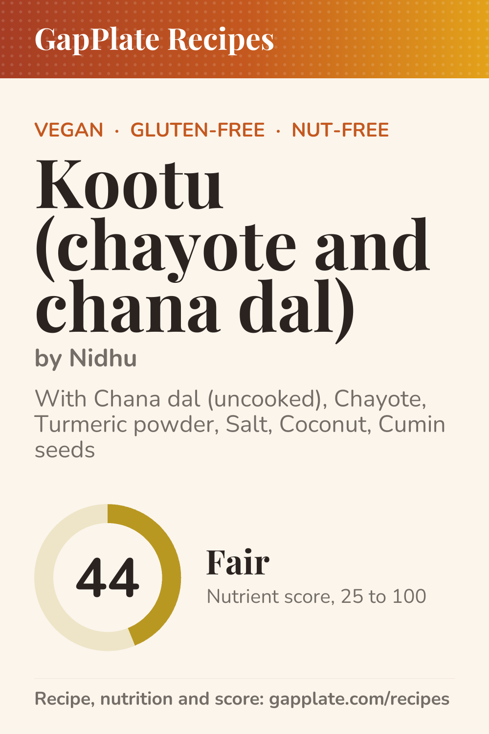 Pin of Kootu (chayote and chana dal) by Nidhu