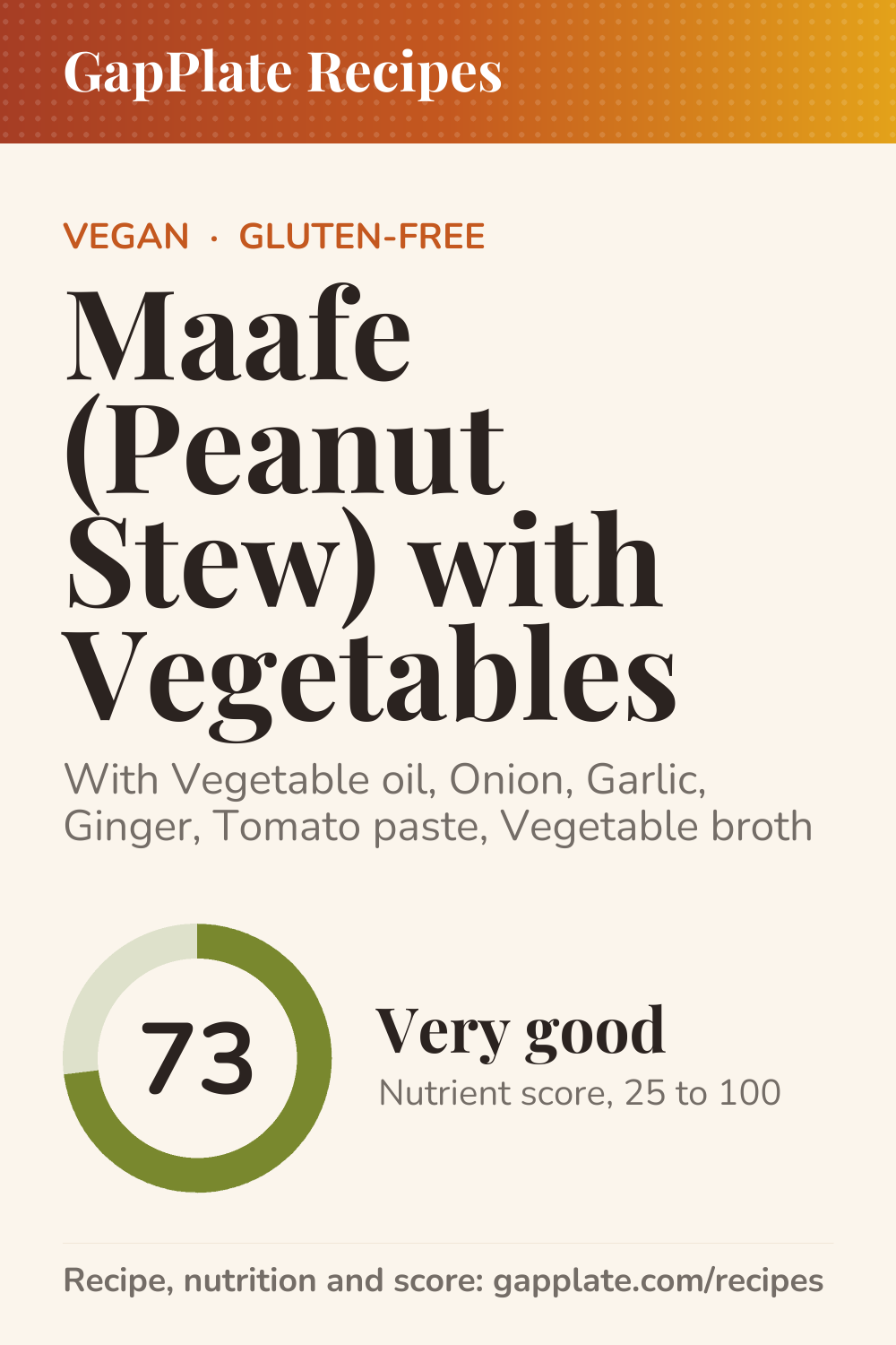 Pin of Maafe (Peanut Stew) with Vegetables recipe