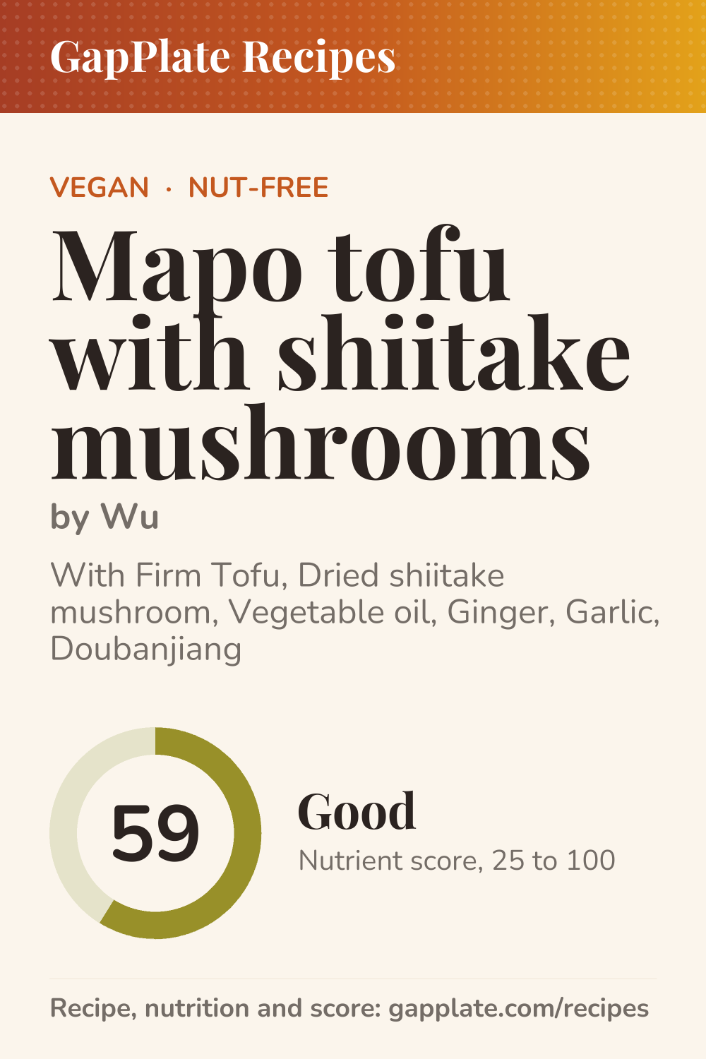 Pin of Mapo tofu with shiitake mushrooms by Wu