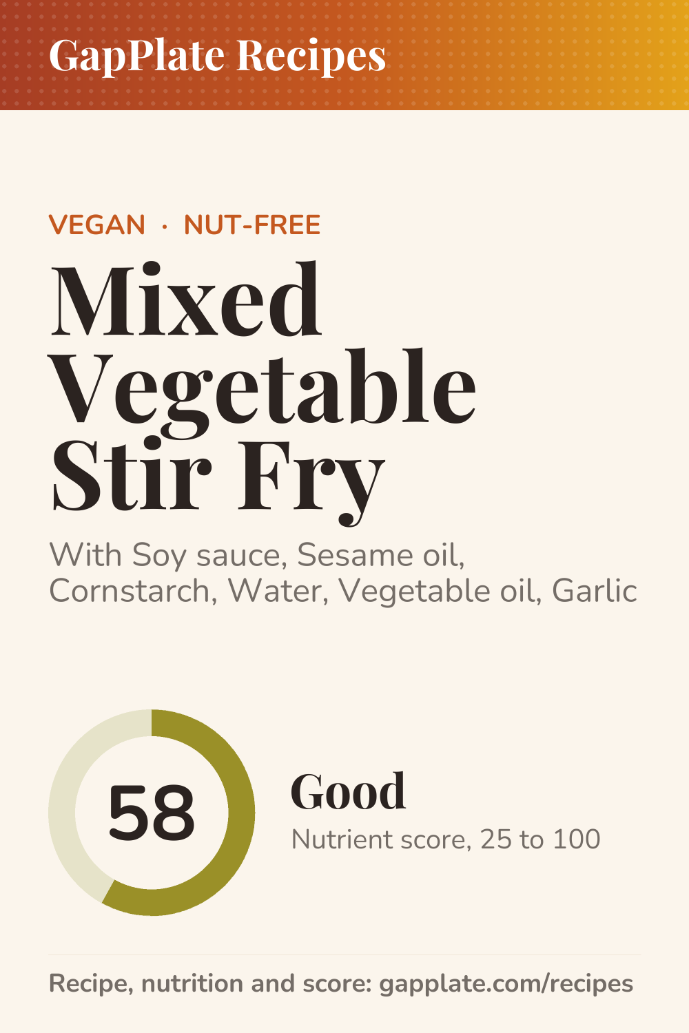 Pin of Mixed Vegetable Stir Fry recipe