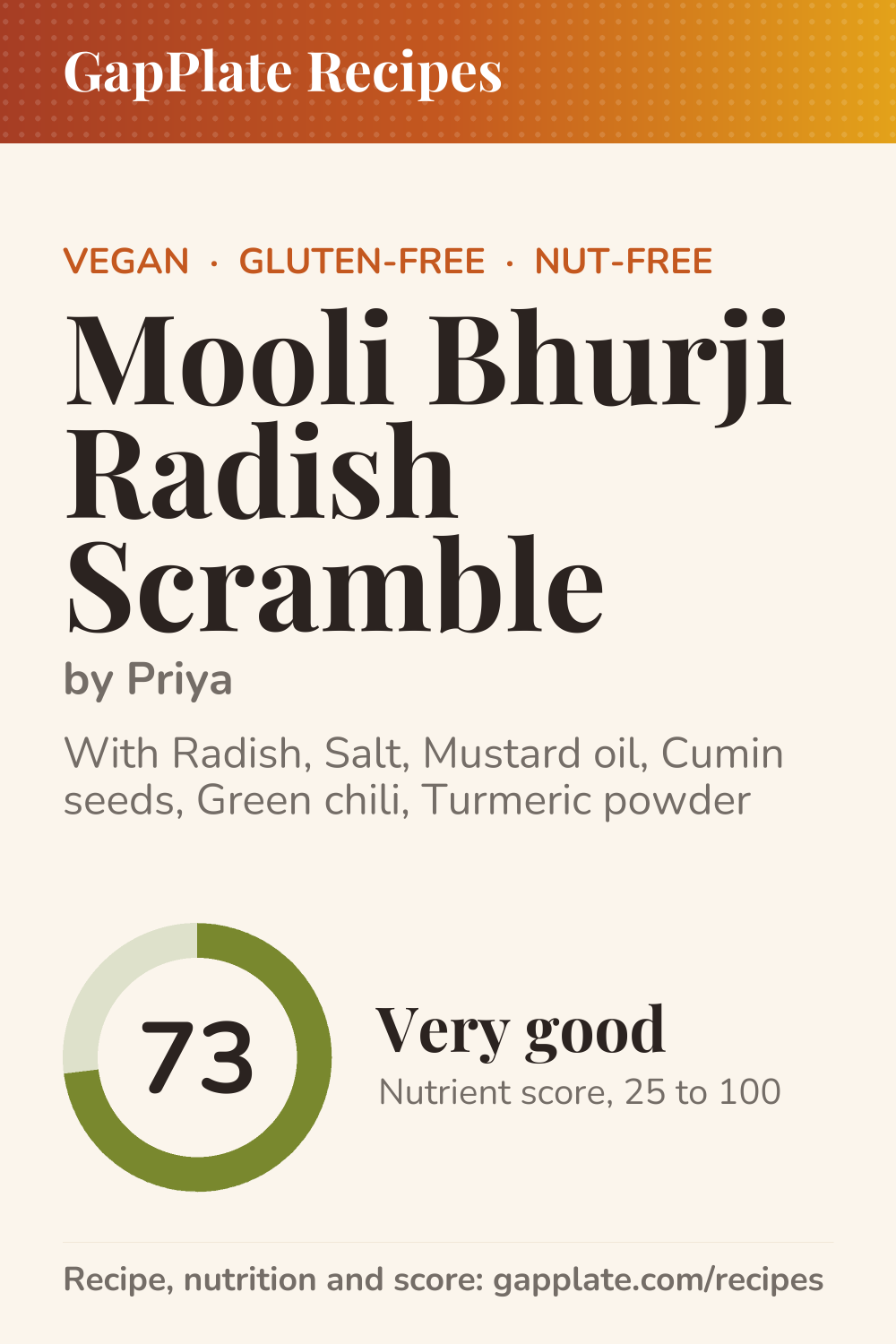 Pin of Mooli Bhurji Radish Scramble by Priya