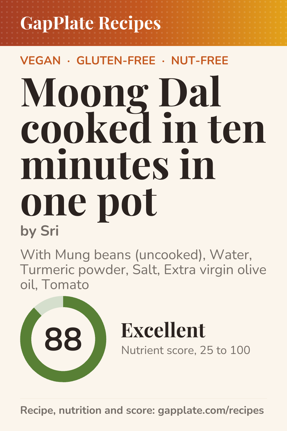 Pin of Moong Dal cooked in ten minutes in one pot by Sri