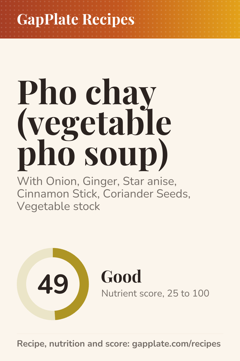 Pin of Pho chay (vegetable pho soup) recipe