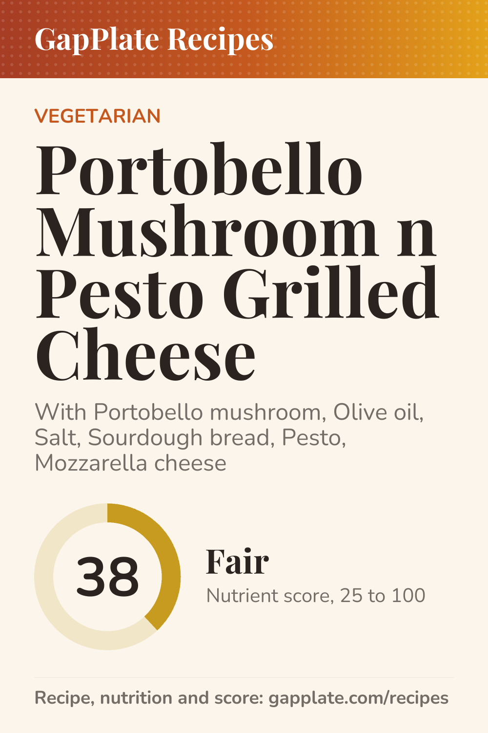 Pin of Portobello Mushroom n Pesto Grilled Cheese recipe