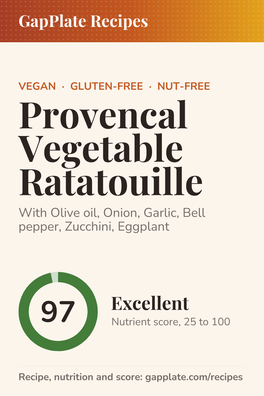 Pin of Provencal Vegetable Ratatouille recipe