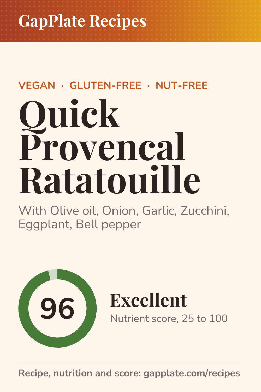 Pin of Quick Provencal Ratatouille recipe