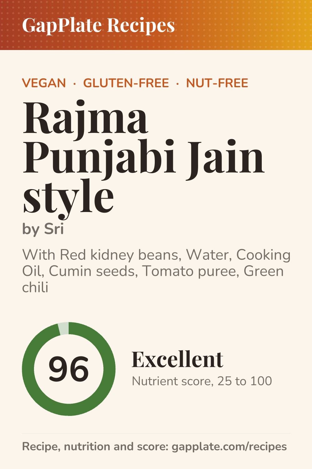Pin of Rajma Punjabi Jain style by Sri