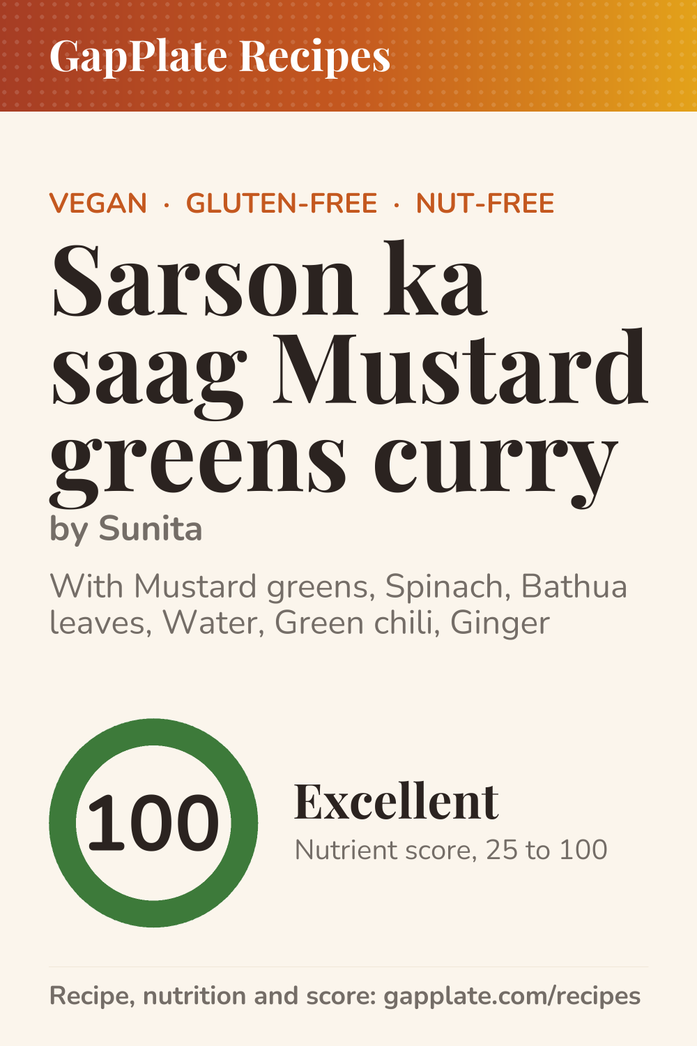Pin of Sarson ka saag Mustard greens curry by Sunita