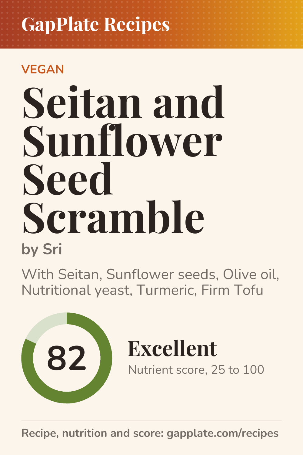 Pin of Seitan and Sunflower Seed Scramble by Sri
