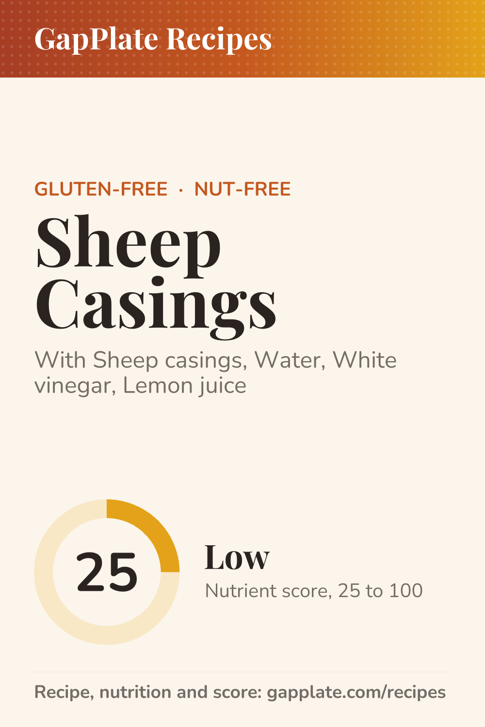 Pin of Sheep Casings recipe