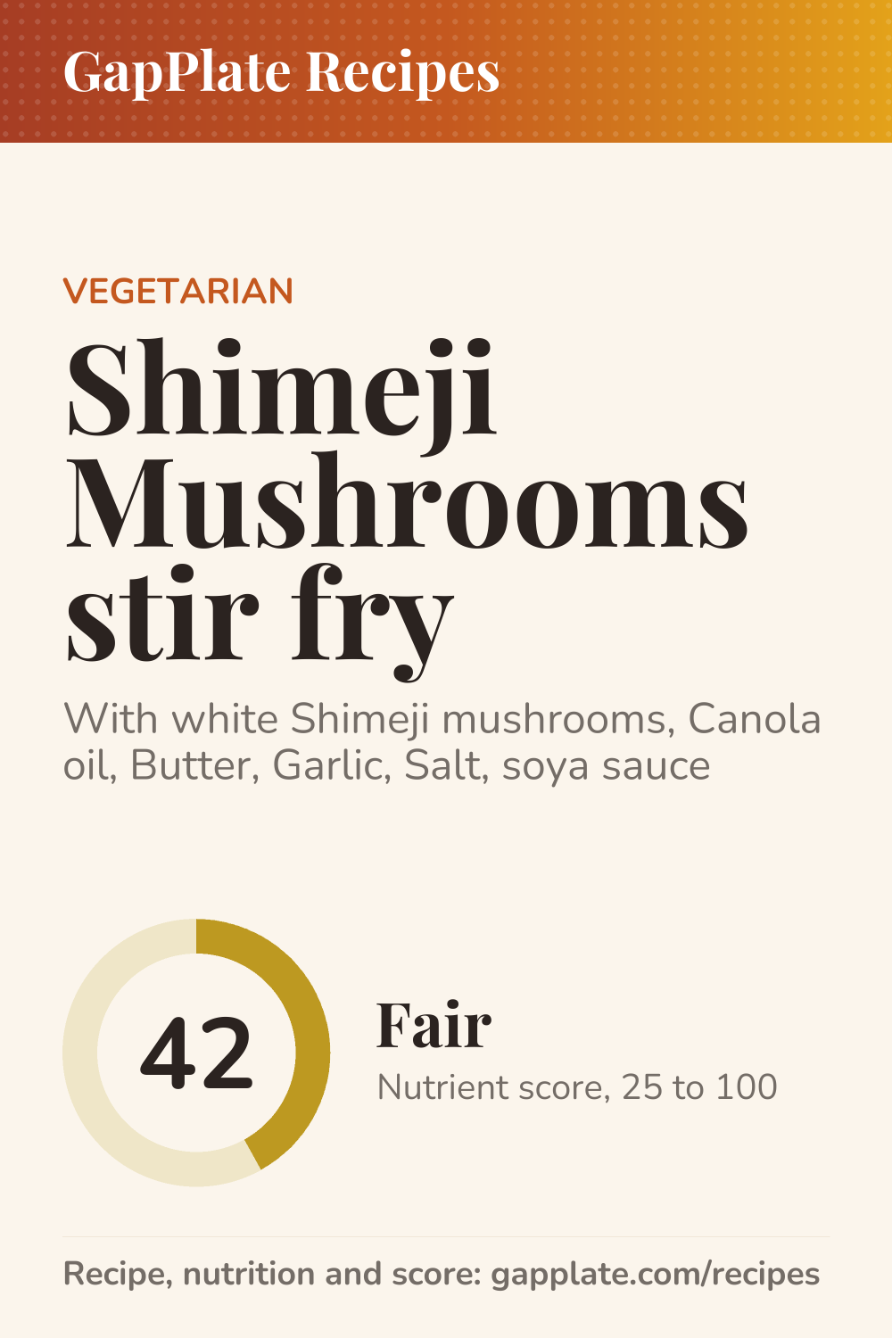 Pin of Shimeji Mushrooms stir fry recipe