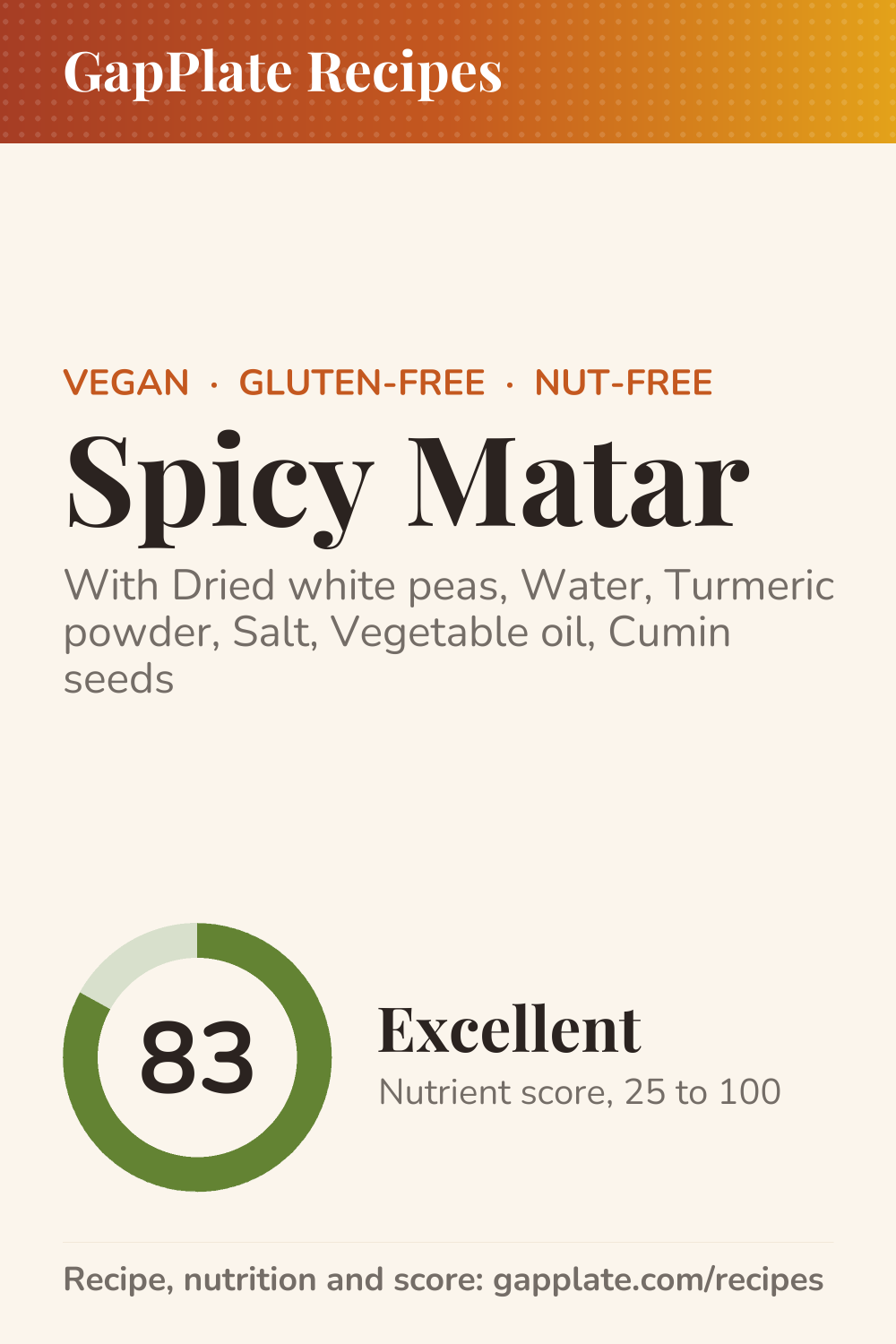Pin of Spicy Matar recipe