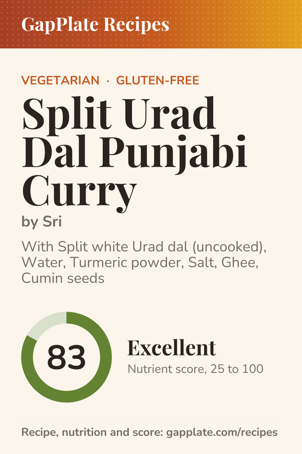 Pin of Split Urad Dal Punjabi Curry by Sri