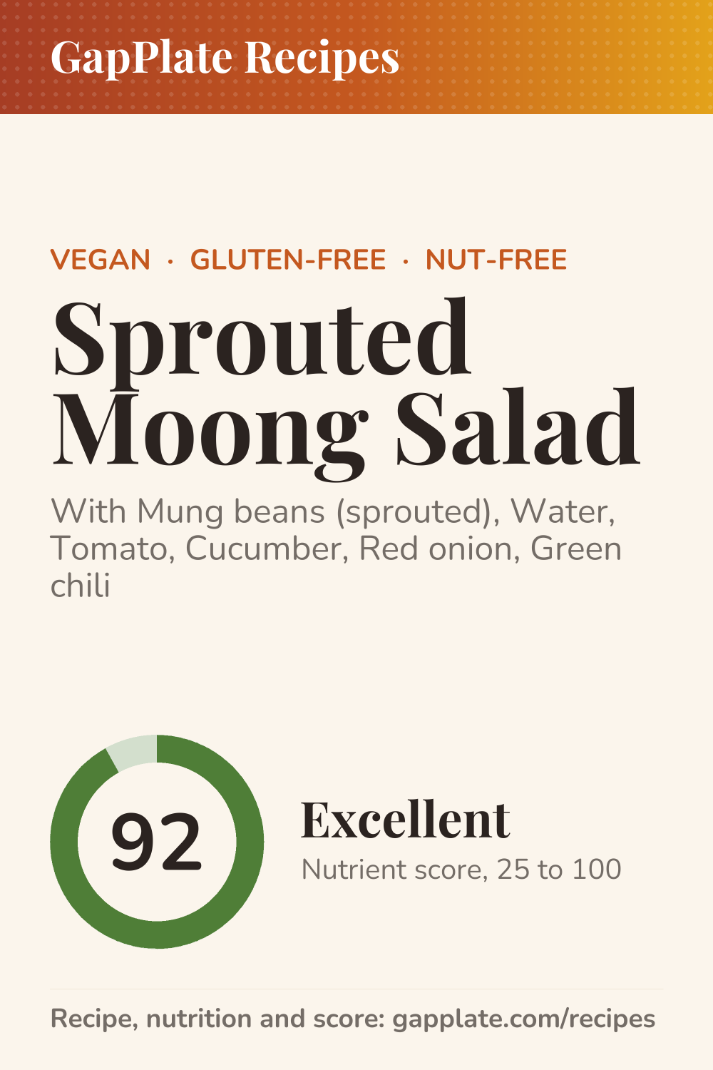 Pin of Sprouted Moong Salad recipe