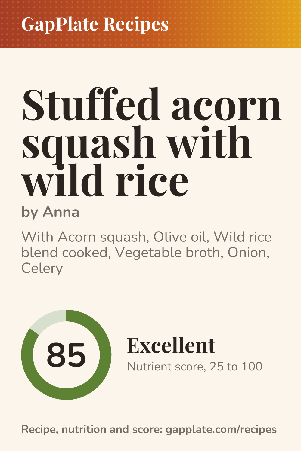 Pin of Stuffed acorn squash with wild rice by Anna