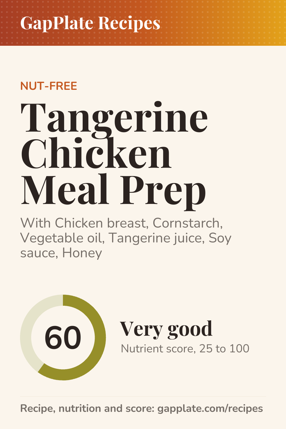 Pin of Tangerine Chicken Meal Prep recipe