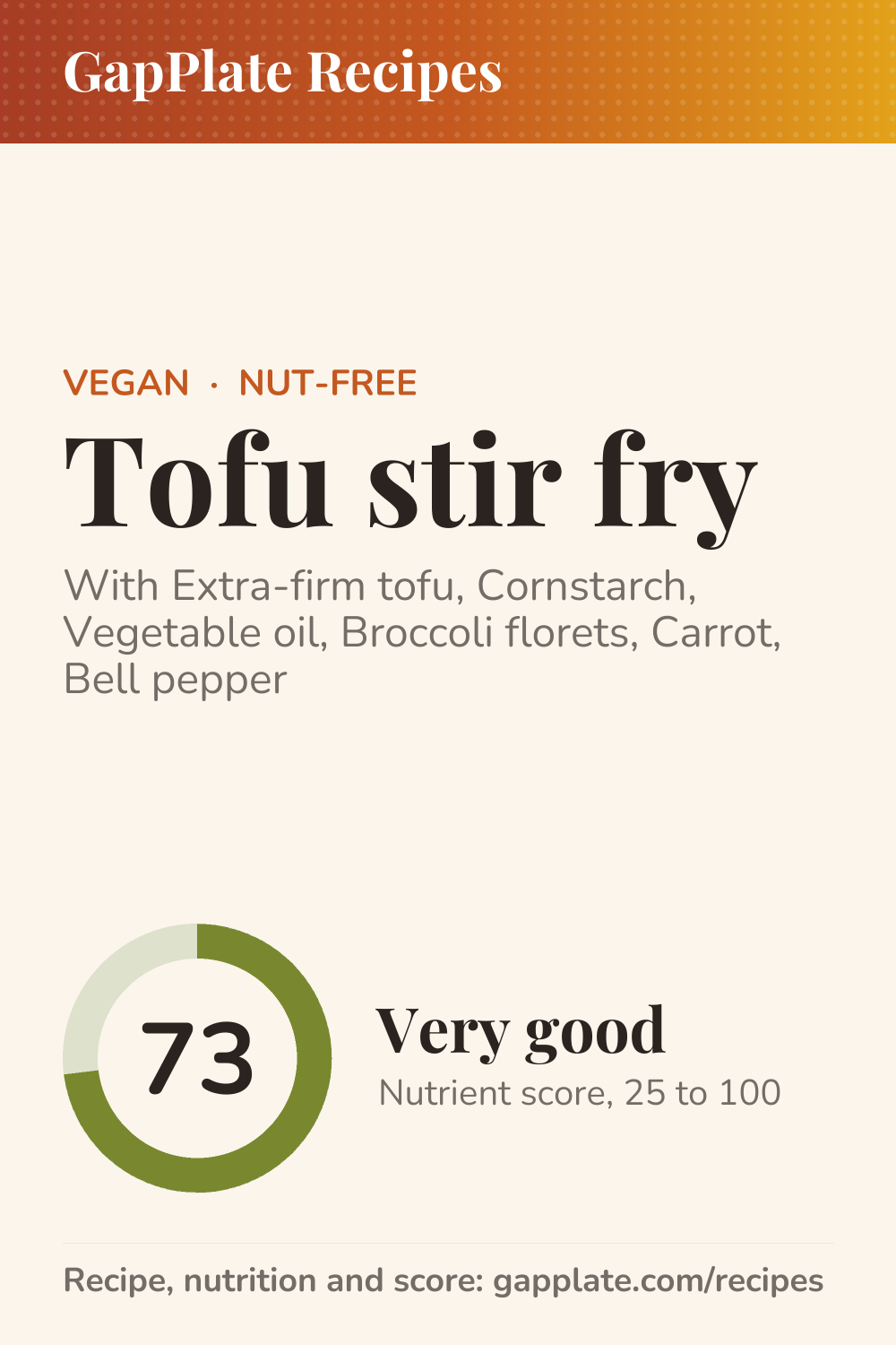 Pin of Tofu stir fry recipe