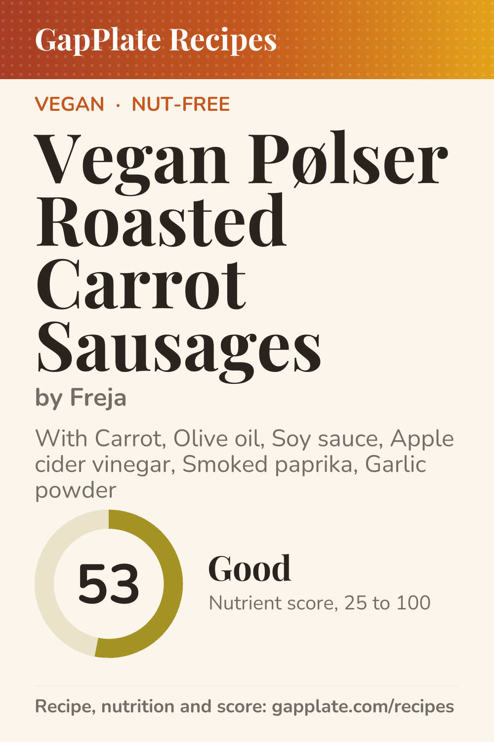 Pin of Vegan Pølser Roasted Carrot Sausages by Freja